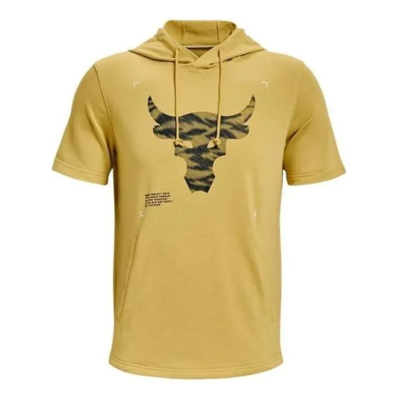 Under Armour Project Rock Terry Short Sleeve Hoodie 'Yellow' 1370465-760 sold by KicksCrew