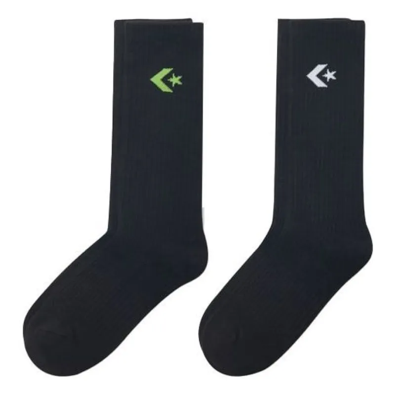 Converse Core Twin Pack Crew Socks 'Black' 10022791-A02 sold by KicksCrew