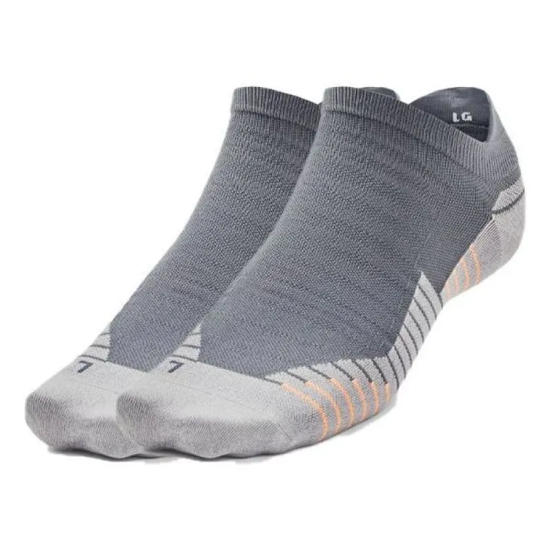 Under Armour Run No Show Tab Socks 2-Pack 'Grey Orange' 1329363-012 sold by KicksCrew