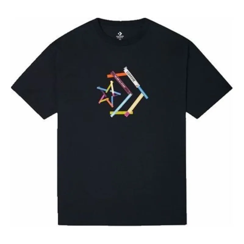 Converse Star Chevron Printing Sports Round Neck Short Sleeve T-Shirt 'Black' 10022774-A02 sold by KicksCrew
