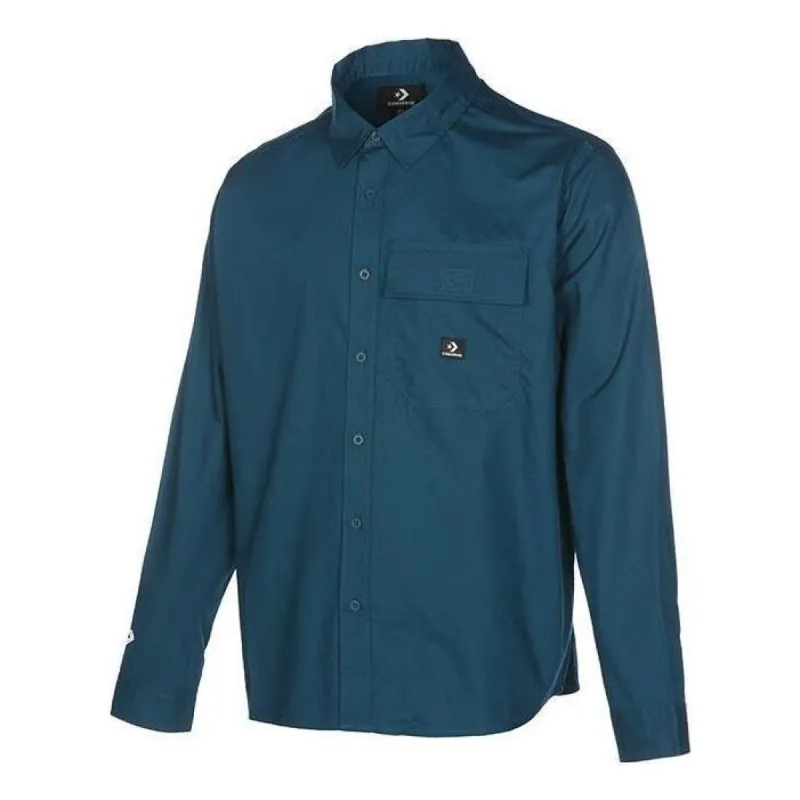 Converse Woven Long Sleeve Button Down Shirt 'Green' 10023803-A04 sold by KicksCrew