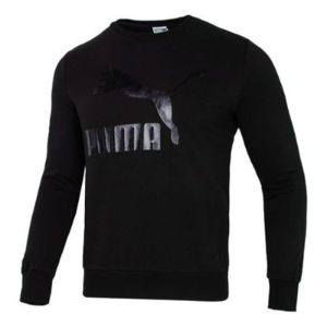 Puma Classics Logo Crew Neck Sweater 'Black' 531367-01 sold by KicksCrew
