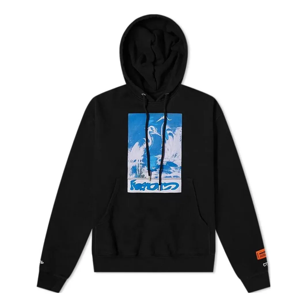 HERON PRESTON Herons Captcha Hoodie 'Black Blue' HMBB017S21JER0031040BLACK sold by KicksCrew