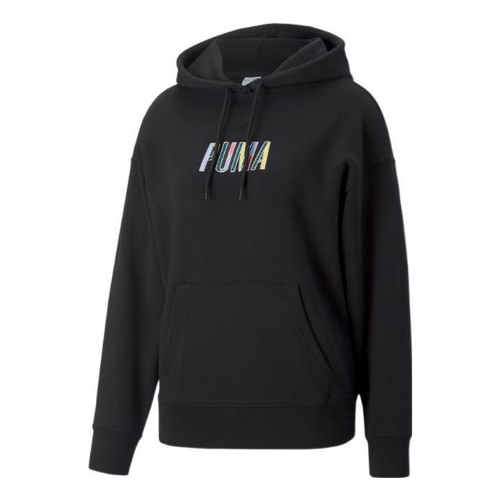 (WMNS) Puma SWxP Graphic Hoodie 'Black' 537611-01 sold by KicksCrew