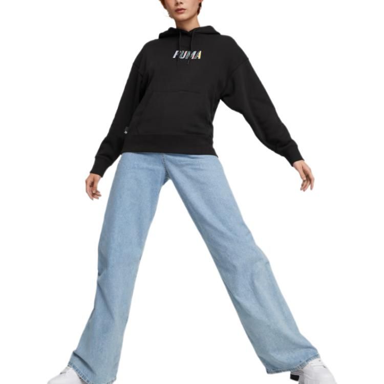 (WMNS) Puma SWxP Graphic Hoodie 'Black' 537611-01 sold by KicksCrew product image thumbnail 3