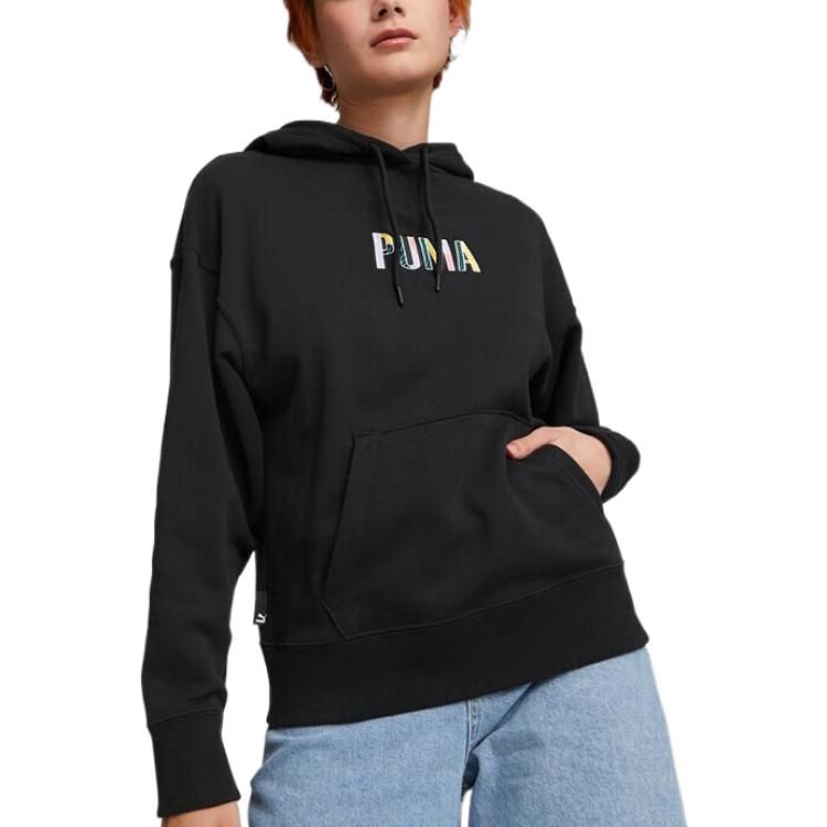 (WMNS) Puma SWxP Graphic Hoodie 'Black' 537611-01 sold by KicksCrew product image thumbnail 4