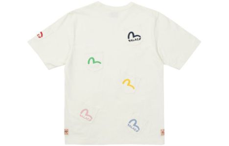 Palace X Evisu Multi Pocket T-Shirt Egret Logo T-Shirt 'White' P21EVTS001 sold by KicksCrew