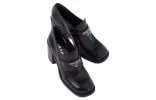 (WMNS) PRADA Brushed Leather High-heel Loafers 'Black' 1D223N_055_F0002_F_075 sold by KicksCrew