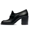 (WMNS) PRADA Brushed Leather High-heel Loafers 'Black' 1D223N_055_F0002_F_075 sold by KicksCrew