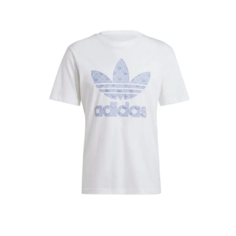 adidas Classic Monogram Graphic T-Shirt 'White Blue' IS0205 sold by KicksCrew