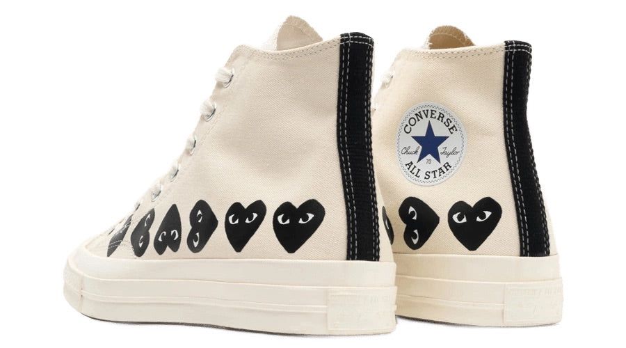 Converse x Play Comme des Garcons Chuck 70 Hi 'Multi Heart Egret' A08148C sold by KicksCrew product image thumbnail 2