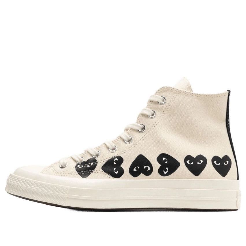 Converse x Play Comme des Garcons Chuck 70 Hi 'Multi Heart Egret' A08148C sold by KicksCrew