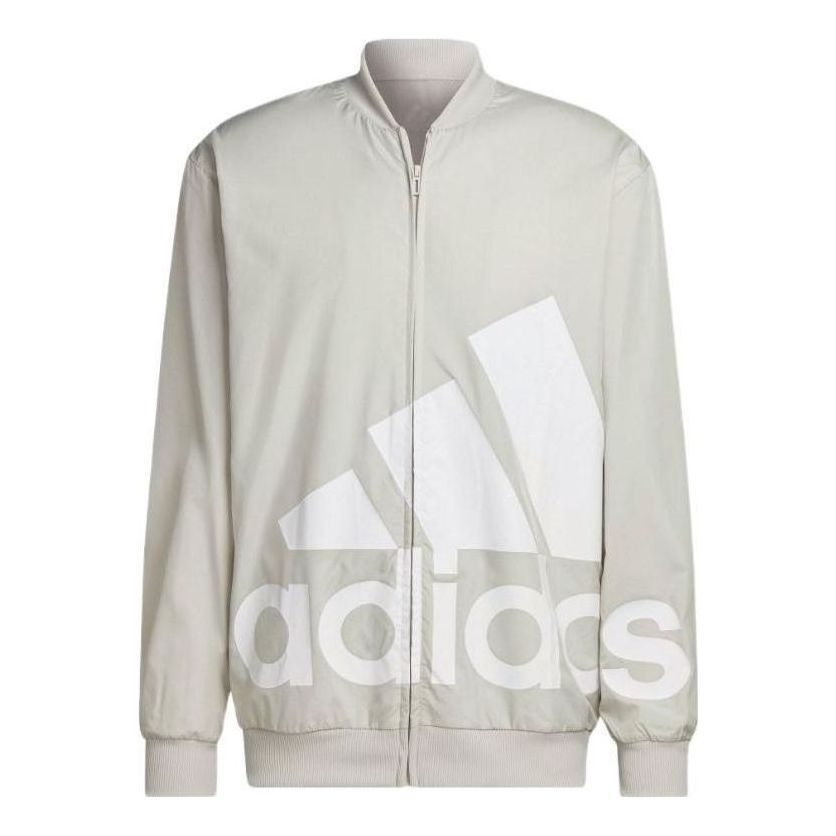 adidas AEROREADY Essentials Giant Logo Woven Windbreaker Jacket 'Aluminium' HL6922 sold by KicksCrew
