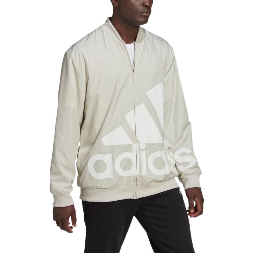 adidas AEROREADY Essentials Giant Logo Woven Windbreaker Jacket 'Aluminium' HL6922 sold by KicksCrew product image thumbnail 4