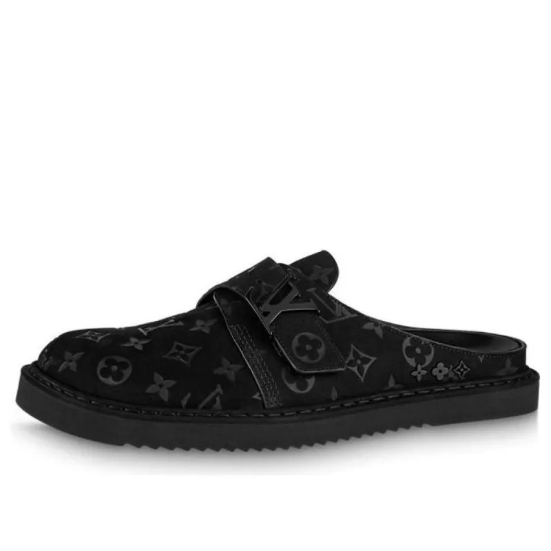 LOUIS VUITTON Easy Mules 'Black Monogram' 1ABLHY sold by KicksCrew