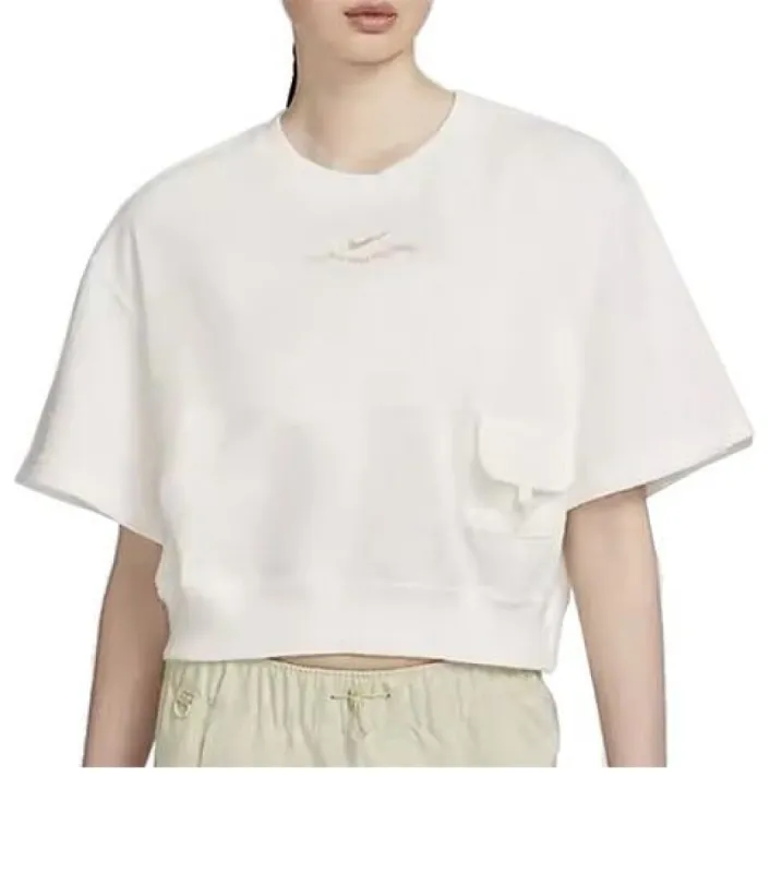 (WMNS) Nike Sportswear French Terry Fleece T-shirt (Asia Sizing) 'Sail' HF6176-133 sold by KicksCrew