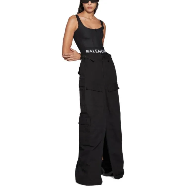 (WMNS) Balenciaga Apron Cargo Pants Skirt 'Black' 748599TKP271000 sold by KicksCrew product image thumbnail 5