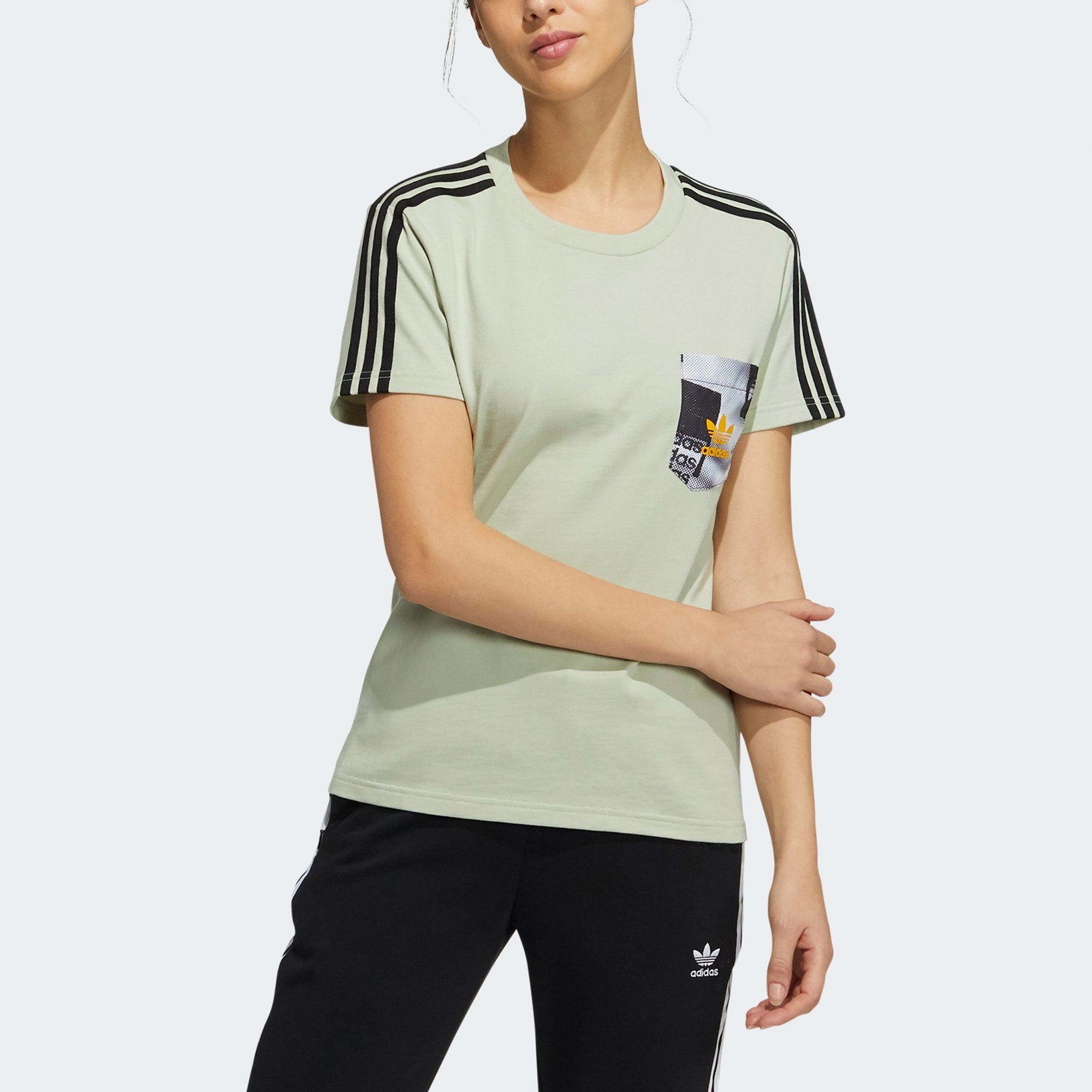 (WMNS) Adidas Originals Trefoil Short Sleeve T-shirt 'Light Green' HA1491 sold by KicksCrew product image thumbnail 2