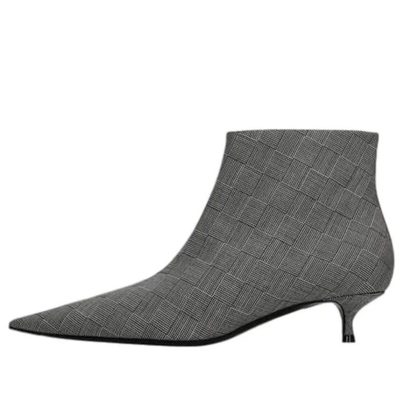 (WMNS) Balenciaga Wool Checked Knife Pointy Toe Boots 'Grey' 579218W1SR01214 sold by KicksCrew
