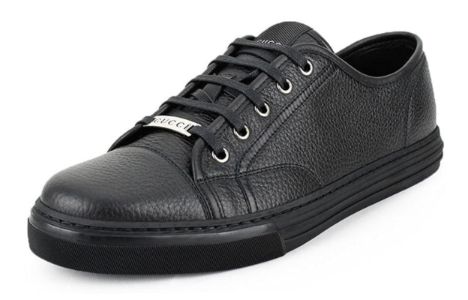 (WMNS) Gucci Pebbled Nappa Leather Low Top 'Black' 317337-AOD50-1000 sold by KicksCrew