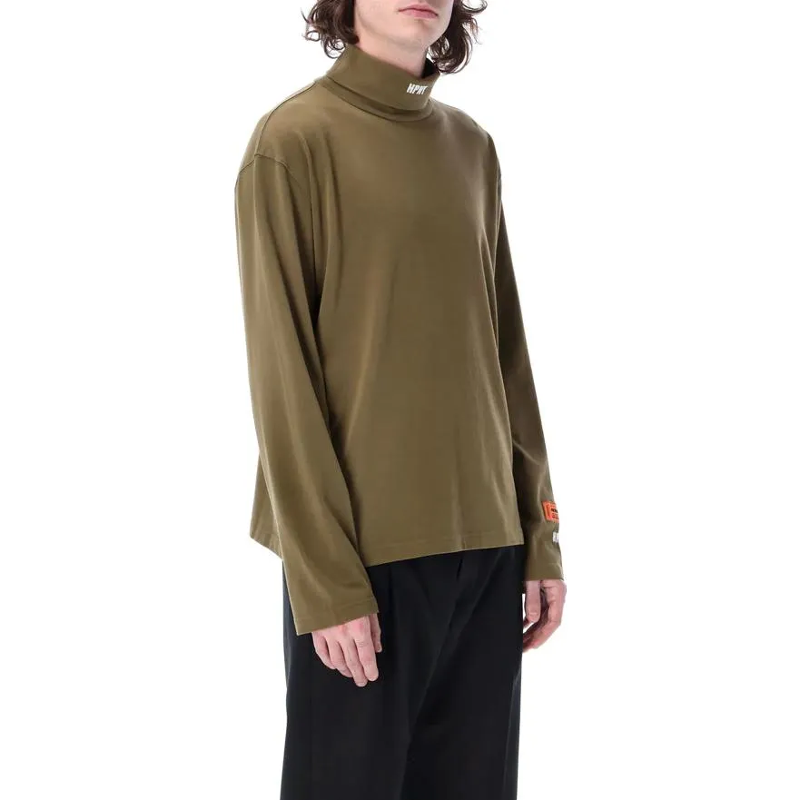 HERON PRESTON SS23 Logo Patch Rollneck Long-Sleeve T-Shirt 'Dark Olive' HMAB027S23JER0015501 sold by KicksCrew product image thumbnail 3