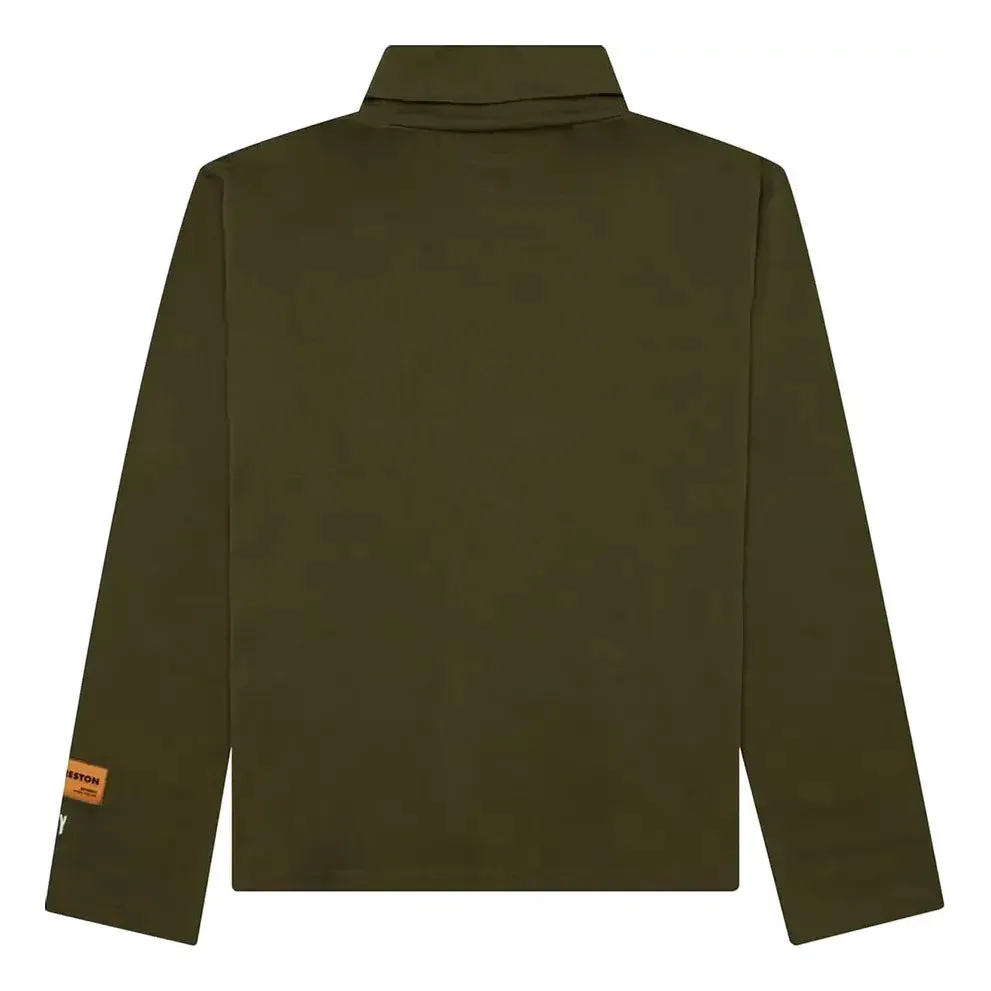 HERON PRESTON SS23 Logo Patch Rollneck Long-Sleeve T-Shirt 'Dark Olive' HMAB027S23JER0015501 sold by KicksCrew product image thumbnail 2