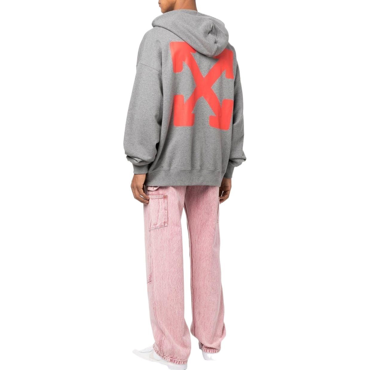 Off-White Slogan Print Hoodie 'Grey' OMBB085F22FLE0070825 sold by KicksCrew product image thumbnail 2