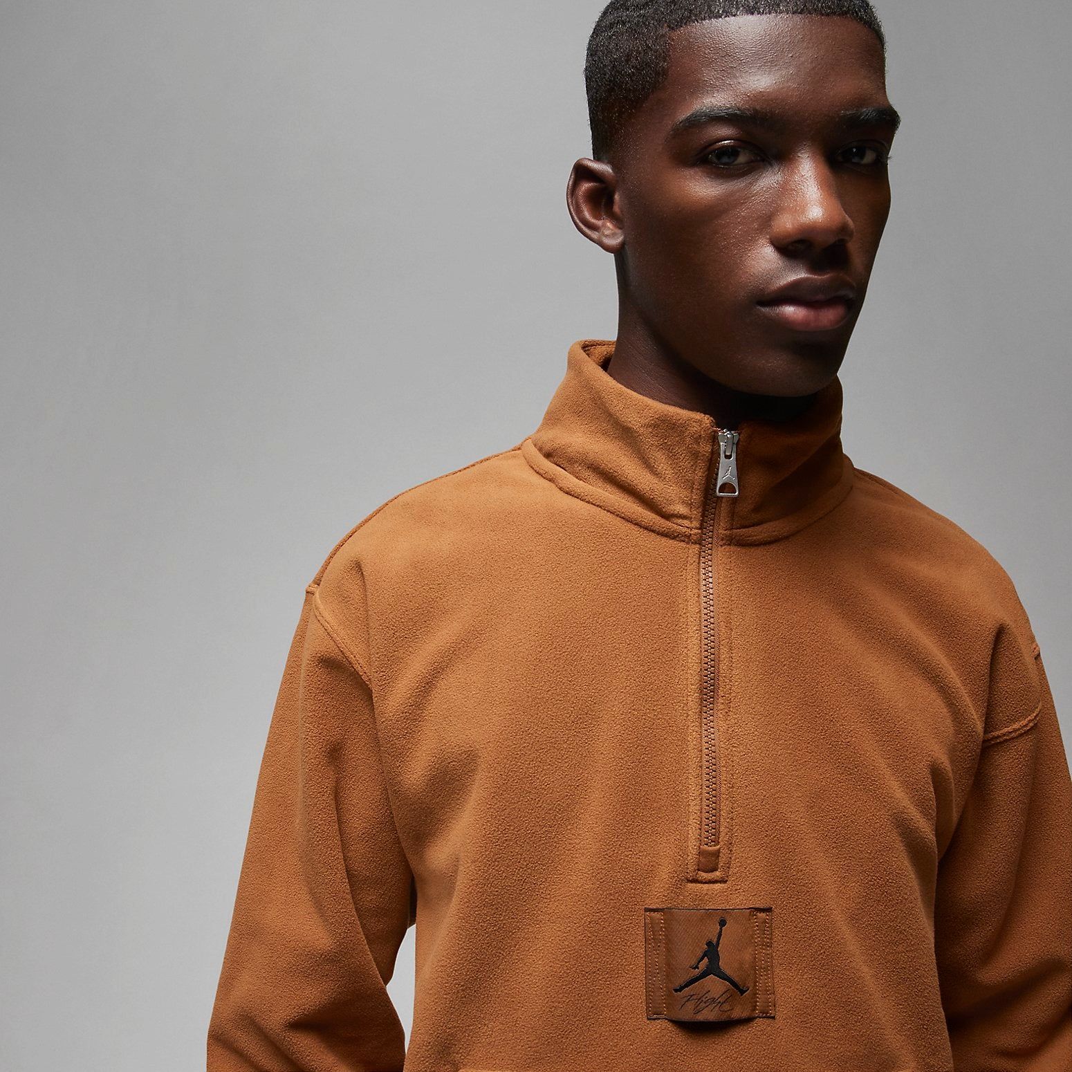 Air Jordan Essentials Winterized Fleece Half-Zip 'Light British Tan' FD7863-281 sold by KicksCrew product image thumbnail 2