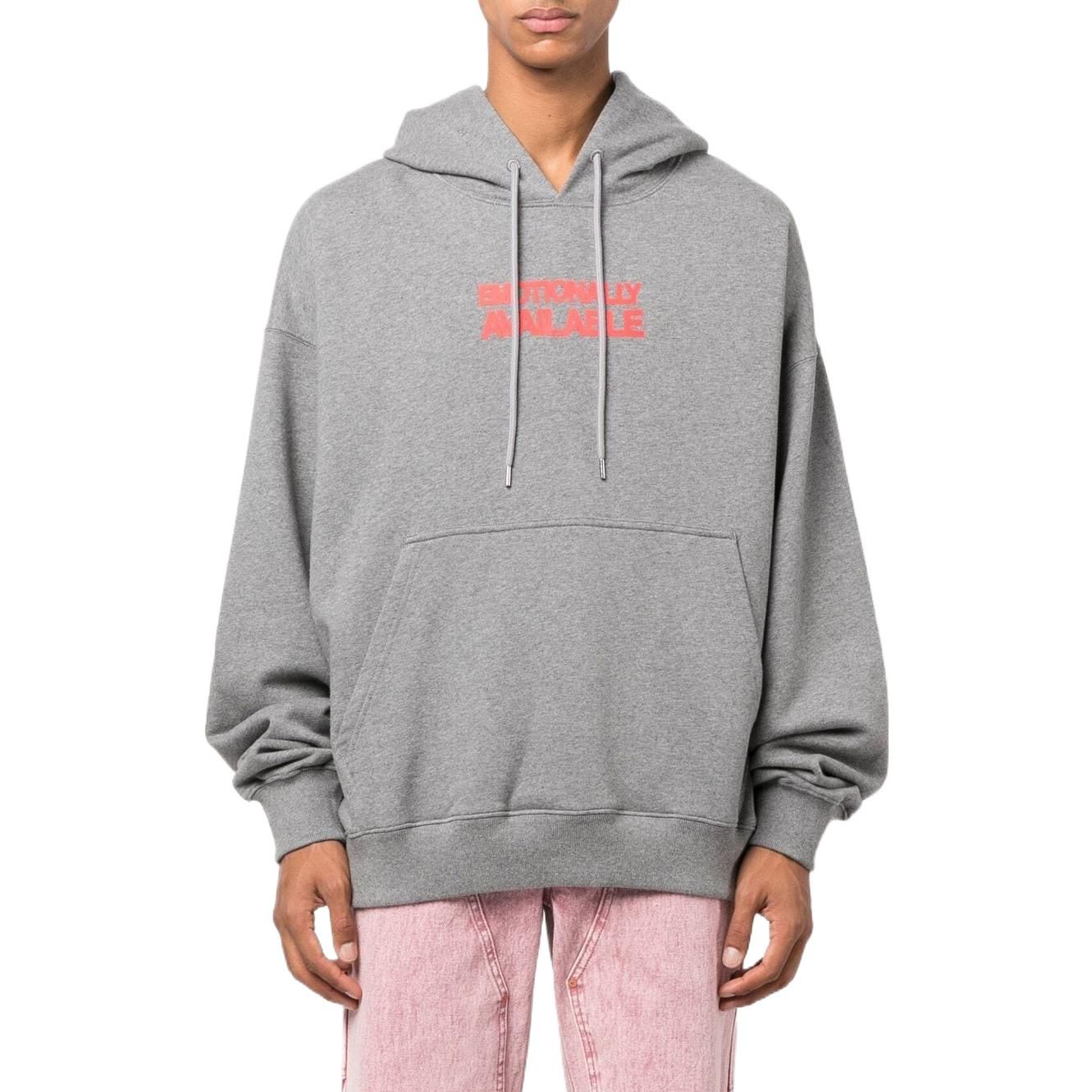 Off-White Slogan Print Hoodie 'Grey' OMBB085F22FLE0070825 sold by KicksCrew product image thumbnail 3