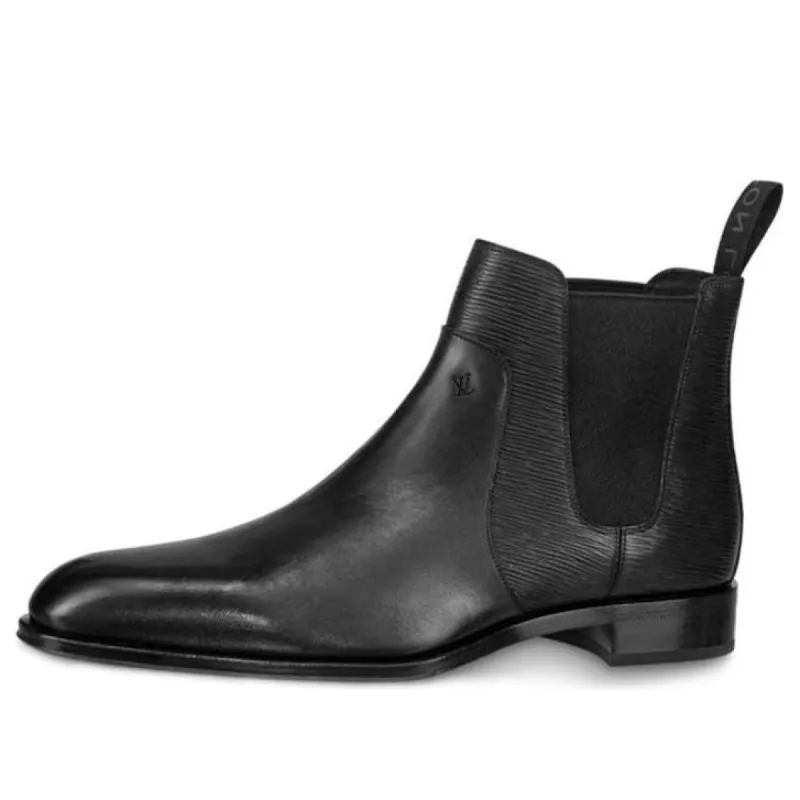LOUIS VUITTON Wall Street Chelsea Boots 'Black EPI' 1A4OZL sold by KicksCrew