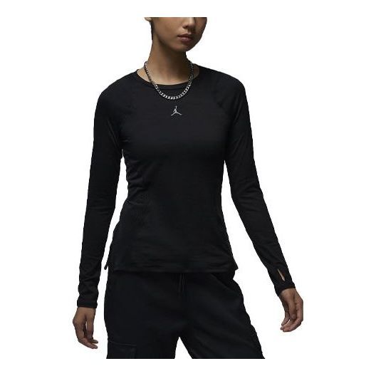 (WMNS) Air Jordan Long Sleeve Base Layer 'Black' FD7383-010 sold by KicksCrew