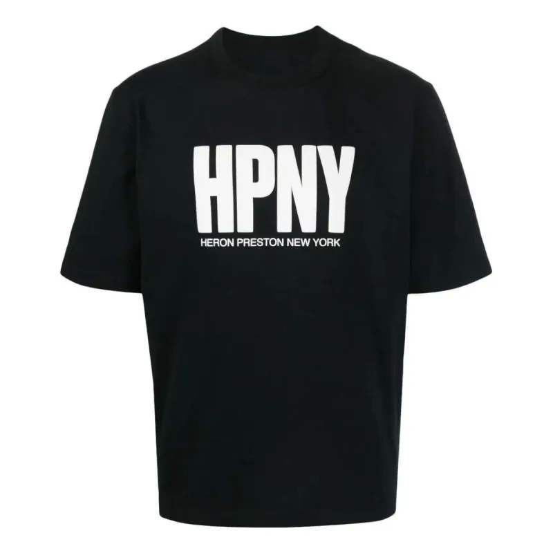 HERON PRESTON FW22 Logo HPNY T-shirt 'Black White' HMAA032C99JER0051001 sold by KicksCrew