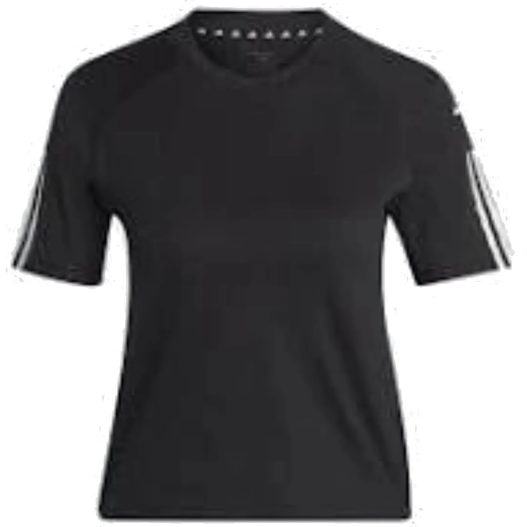 (WMNS) adidas Train Essentials Train Cotton 3-Stripes Crop T-Shirt Asia Sizing 'Black' HR7843 sold by KicksCrew
