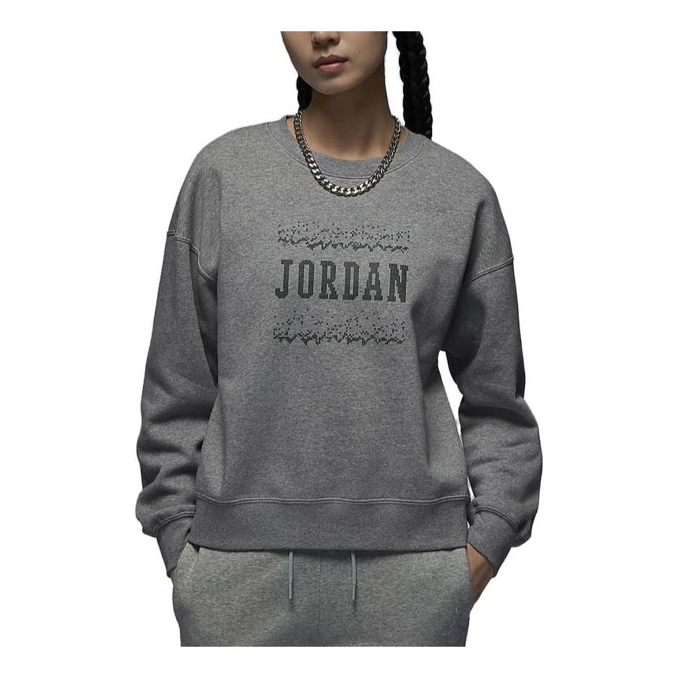 (WMNS) Air Jordan Crew-Neck Sweatshirt 'Grey' FZ2140-091 sold by KicksCrew