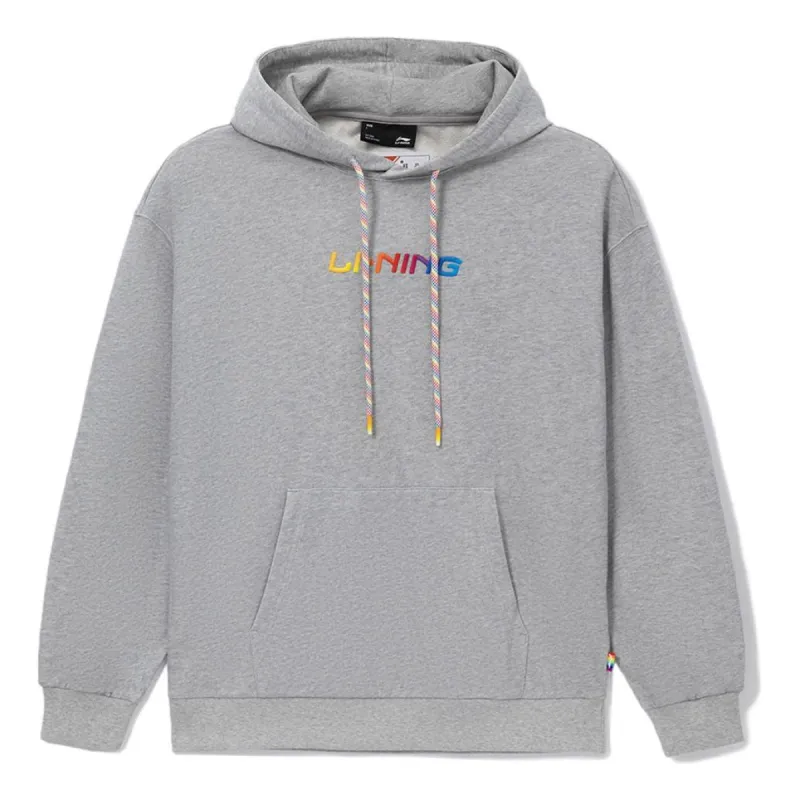Li-Ning Embroidered Logo Hoodie 'Light Grey' AWDS533-3 sold by KicksCrew