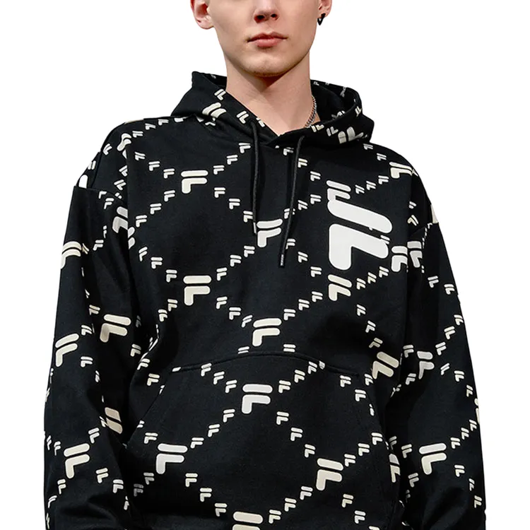 FILA FUSION Logo Out of Box Hoodie 'Black White' T11U216205F-BK sold by KicksCrew product image thumbnail 3