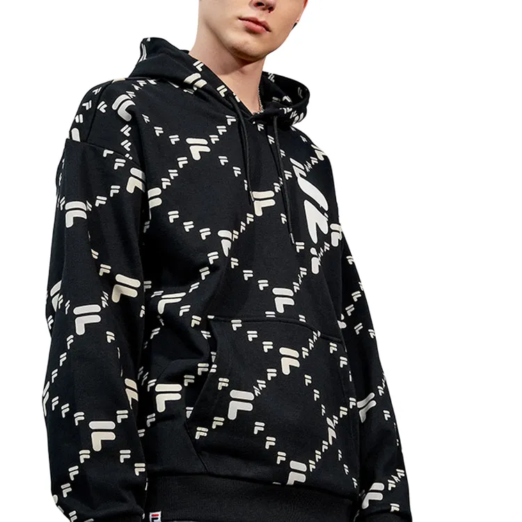 FILA FUSION Logo Out of Box Hoodie 'Black White' T11U216205F-BK sold by KicksCrew product image thumbnail 4