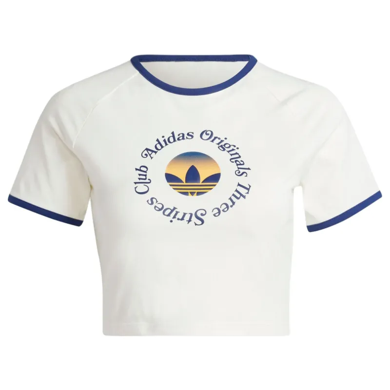 (WMNS) adidas Originals Graphics Crop T-shirt 'White' JG8058 sold by KicksCrew