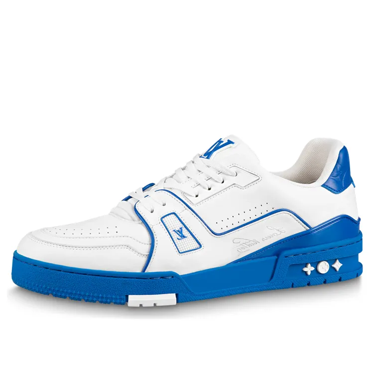LOUIS VUITTON LV Trainer Sneakers 'White Blue Red' 1ABG7E sold by KicksCrew