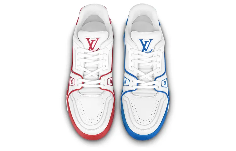 LOUIS VUITTON LV Trainer Sneakers 'White Blue Red' 1ABG7E sold by KicksCrew product image thumbnail 2