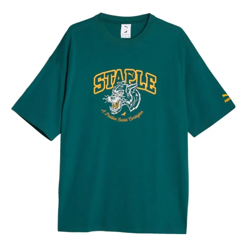 Puma x STAPLE Graphic Tee 'Green' 622201-43 sold by KicksCrew