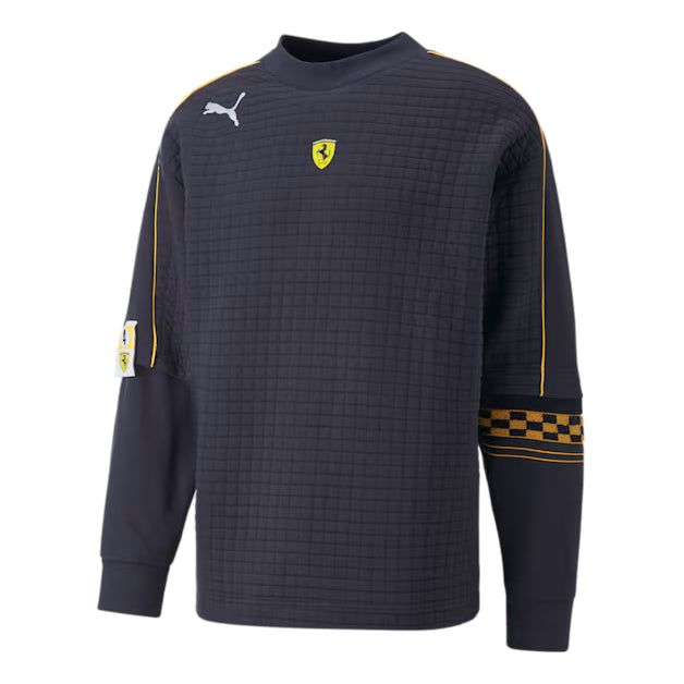 Puma Logo Ferrari Race Statement Sweatshirt 'Navy' 535785-08 sold by KicksCrew