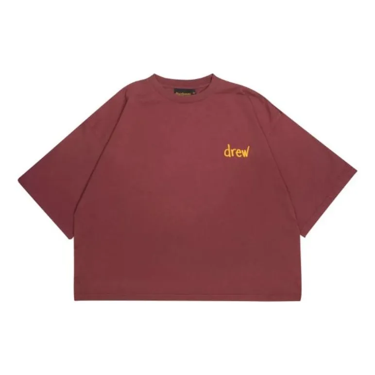 Drew House Scribble Boxy T-shirt 'Faded Maroon' DR-FW22-499 sold by KicksCrew