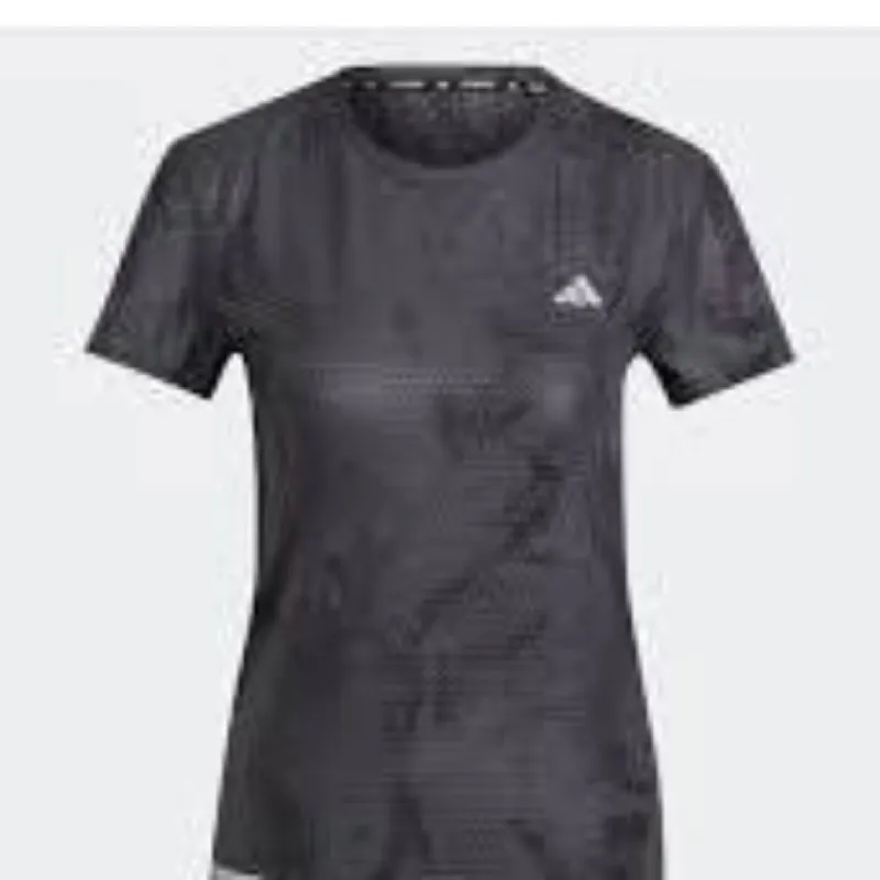 (WMNS) adidas Ultimate Allover Print Running T-Shirt Asia Sizing 'Black' IN0630 sold by KicksCrew
