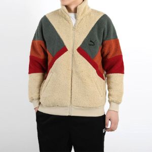Puma Retro Block Sherpa Jacket 'Brown Red Green' 530808-12 sold by KicksCrew