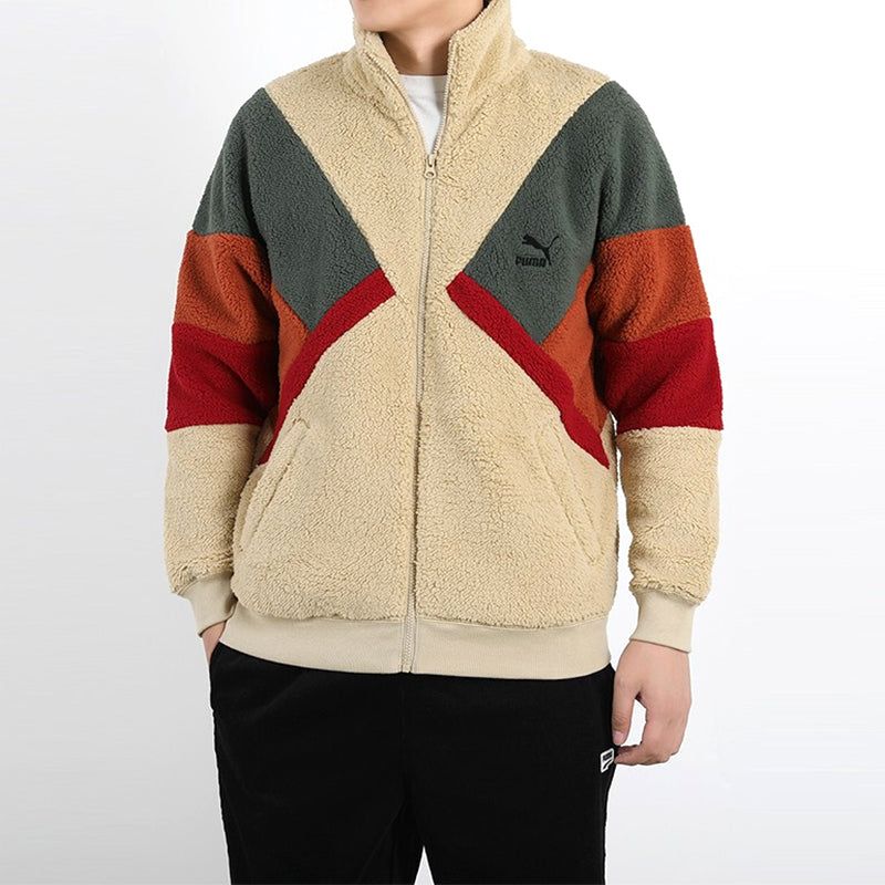Puma Retro Block Sherpa Jacket 'Brown Red Green' 530808-12 sold by KicksCrew product image thumbnail 3