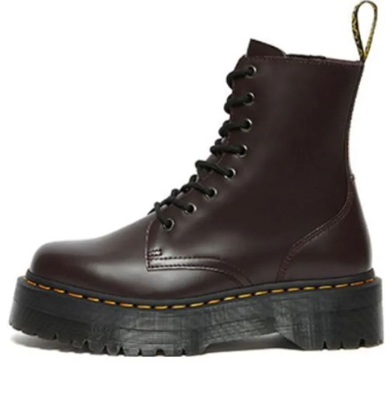 Dr. Martens Jadon Boot Smooth Leather Platforms 'Burgundy' 27311626 sold by KicksCrew