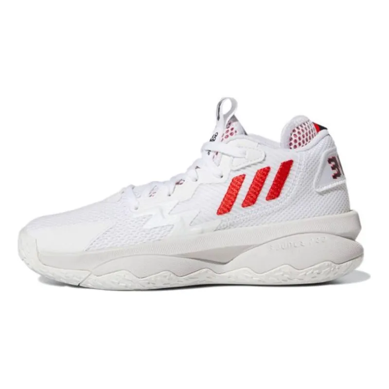 (GS) adidas Dame 8 J 'Dame Time - White Vivid Red' GY2908 sold by KicksCrew