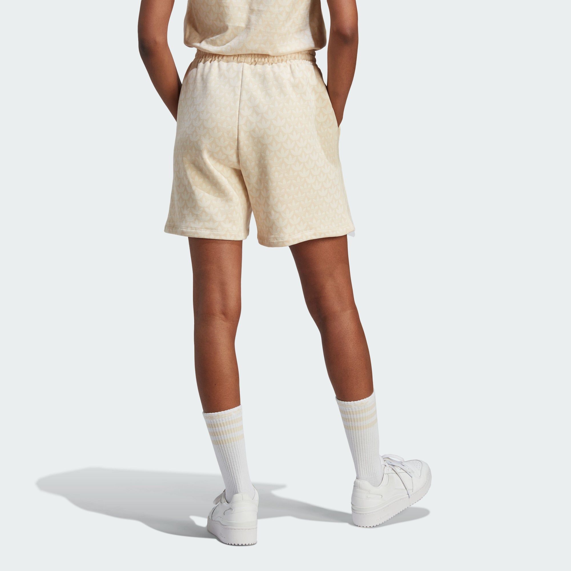 (WMNS) adidas originals Trefoil Monogram Shorts 'Beige' IJ6000 sold by KicksCrew product image thumbnail 3