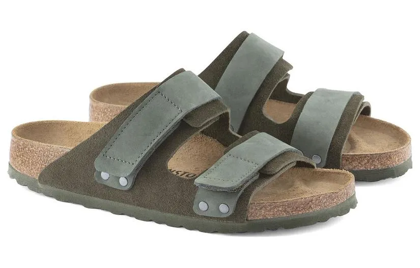 Birkenstock Uji Nubuck Leather Suede Narrow Fit Sandals 'Thyme' 1024833 sold by KicksCrew product image thumbnail 3
